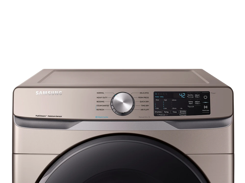 DVE45R6100C/A3 | 7.5 cu. ft. Electric Dryer with Steam Sanitize+ in Champagne | Samsung Business US