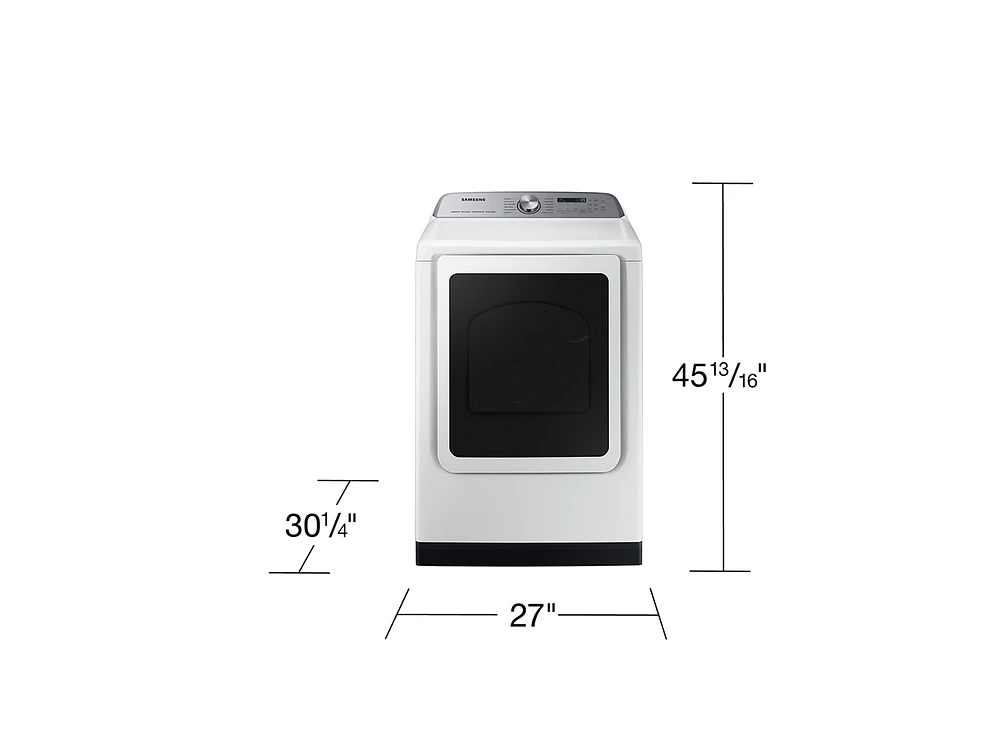 7.4 cu. ft. Smart Front Load Gas Dryer with Pet Care Dry & Steam Sanitize+ in White | Samsung US