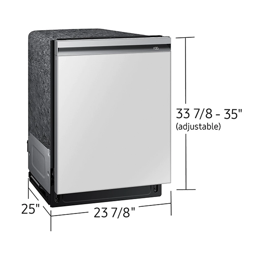 Bespoke Smart 42dBA Dishwasher with StormWash+™ and Smart Dry in White Glass