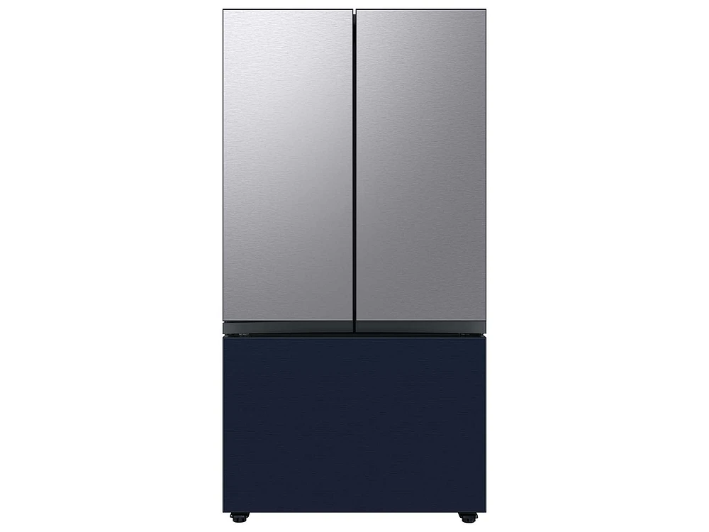 Bespoke-3-Door-French-Door-Refrigerator-Panel-in-Navy-Steel-Bottom-Panel Home Appliances Accessories - RA-F36DB3QN/AA | Samsung US