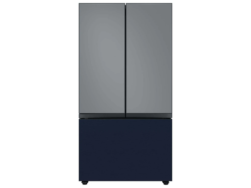 Bespoke-3-Door-French-Door-Refrigerator-Panel-in-Navy-Steel-Bottom-Panel Home Appliances Accessories - RA-F36DB3QN/AA | Samsung US