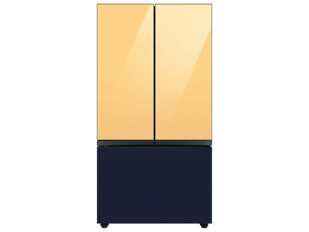 Bespoke-3-Door-French-Door-Refrigerator-Panel-in-Navy-Steel-Bottom-Panel Home Appliances Accessories - RA-F36DB3QN/AA | Samsung US