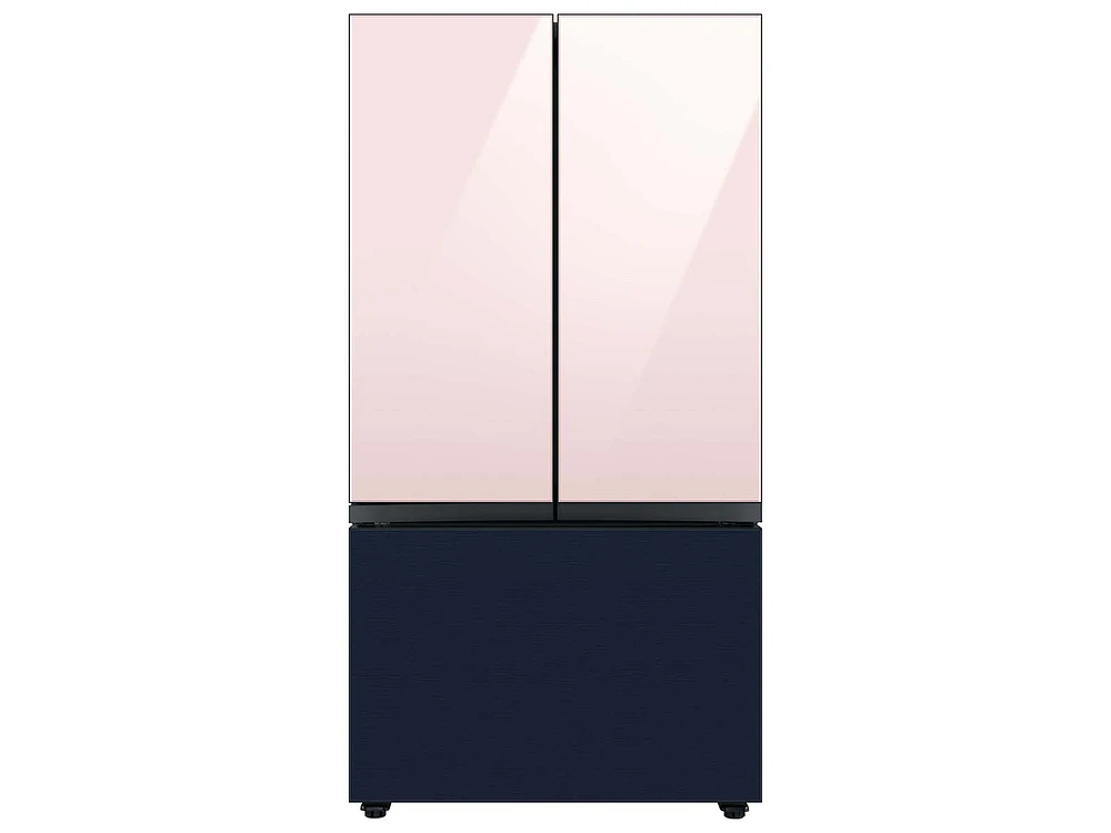 Bespoke-3-Door-French-Door-Refrigerator-Panel-in-Navy-Steel-Bottom-Panel Home Appliances Accessories - RA-F36DB3QN/AA | Samsung US