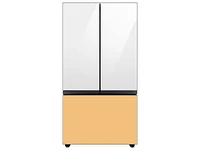 Bespoke-3-Door-French-Door-Refrigerator-Panel-in-Sunrise-Yellow-Glass-Bottom-Panel Home Appliances Accessories - RA-F36DB3C0/AA | Samsung US