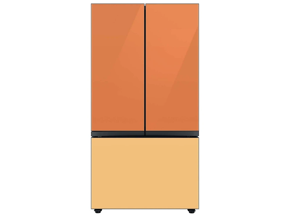 Bespoke-3-Door-French-Door-Refrigerator-Panel-in-Sunrise-Yellow-Glass-Bottom-Panel Home Appliances Accessories - RA-F36DB3C0/AA | Samsung US