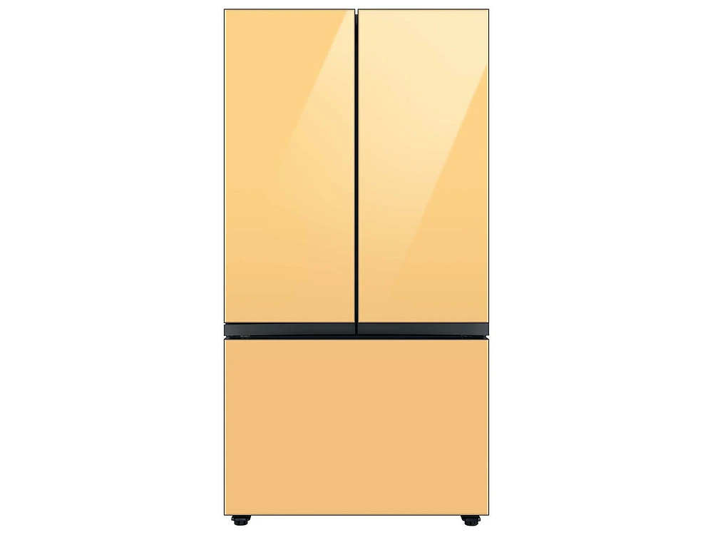 Bespoke-3-Door-French-Door-Refrigerator-Panel-in-Sunrise-Yellow-Glass-Bottom-Panel Home Appliances Accessories - RA-F36DB3C0/AA | Samsung US