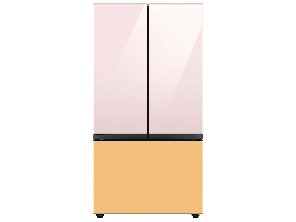 Bespoke-3-Door-French-Door-Refrigerator-Panel-in-Sunrise-Yellow-Glass-Bottom-Panel Home Appliances Accessories - RA-F36DB3C0/AA | Samsung US