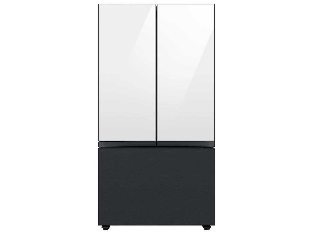 Bespoke-3-Door-French-Door-Refrigerator-Panel-in-Matte-Black-Steel-Bottom-Panel Home Appliances Accessories - RA-F36DB3MT/AA | Samsung US