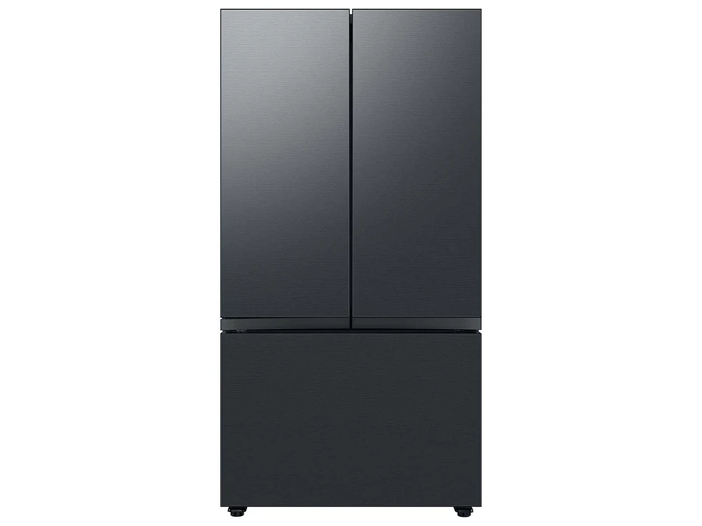 Bespoke-3-Door-French-Door-Refrigerator-Panel-in-Matte-Black-Steel-Bottom-Panel Home Appliances Accessories - RA-F36DB3MT/AA | Samsung US