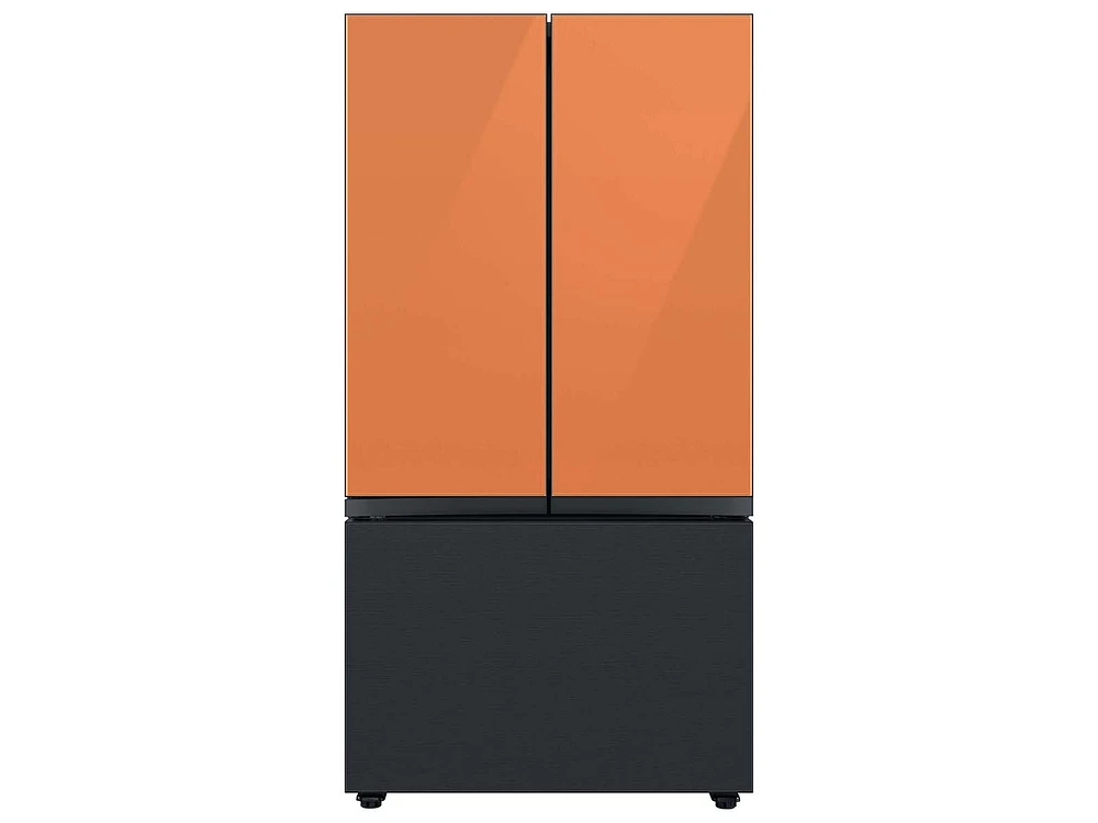 Bespoke-3-Door-French-Door-Refrigerator-Panel-in-Matte-Black-Steel-Bottom-Panel Home Appliances Accessories - RA-F36DB3MT/AA | Samsung US