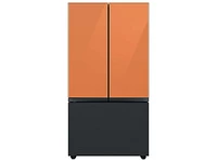 Bespoke-3-Door-French-Door-Refrigerator-Panel-in-Matte-Black-Steel-Bottom-Panel Home Appliances Accessories - RA-F36DB3MT/AA | Samsung US