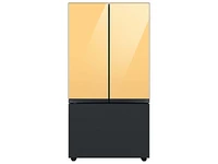 Bespoke-3-Door-French-Door-Refrigerator-Panel-in-Matte-Black-Steel-Bottom-Panel Home Appliances Accessories - RA-F36DB3MT/AA | Samsung US