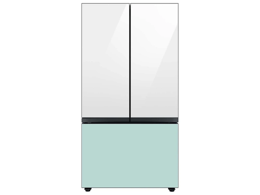 Bespoke-3-Door-French-Door-Refrigerator-Panel-in-Morning-Blue-Glass-Bottom-Panel Home Appliances Accessories - RA-F36DB3CM/AA | Samsung US