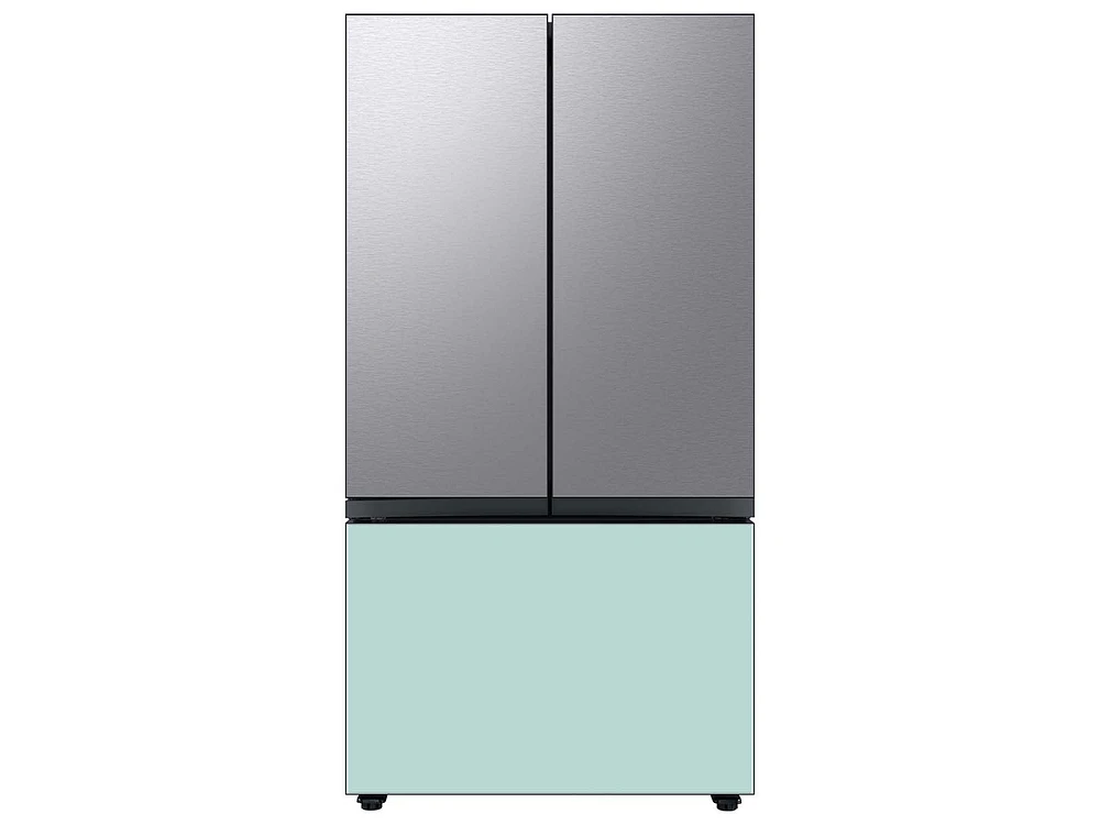 Bespoke-3-Door-French-Door-Refrigerator-Panel-in-Morning-Blue-Glass-Bottom-Panel Home Appliances Accessories - RA-F36DB3CM/AA | Samsung US