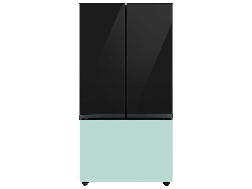 Bespoke-3-Door-French-Door-Refrigerator-Panel-in-Morning-Blue-Glass-Bottom-Panel Home Appliances Accessories - RA-F36DB3CM/AA | Samsung US