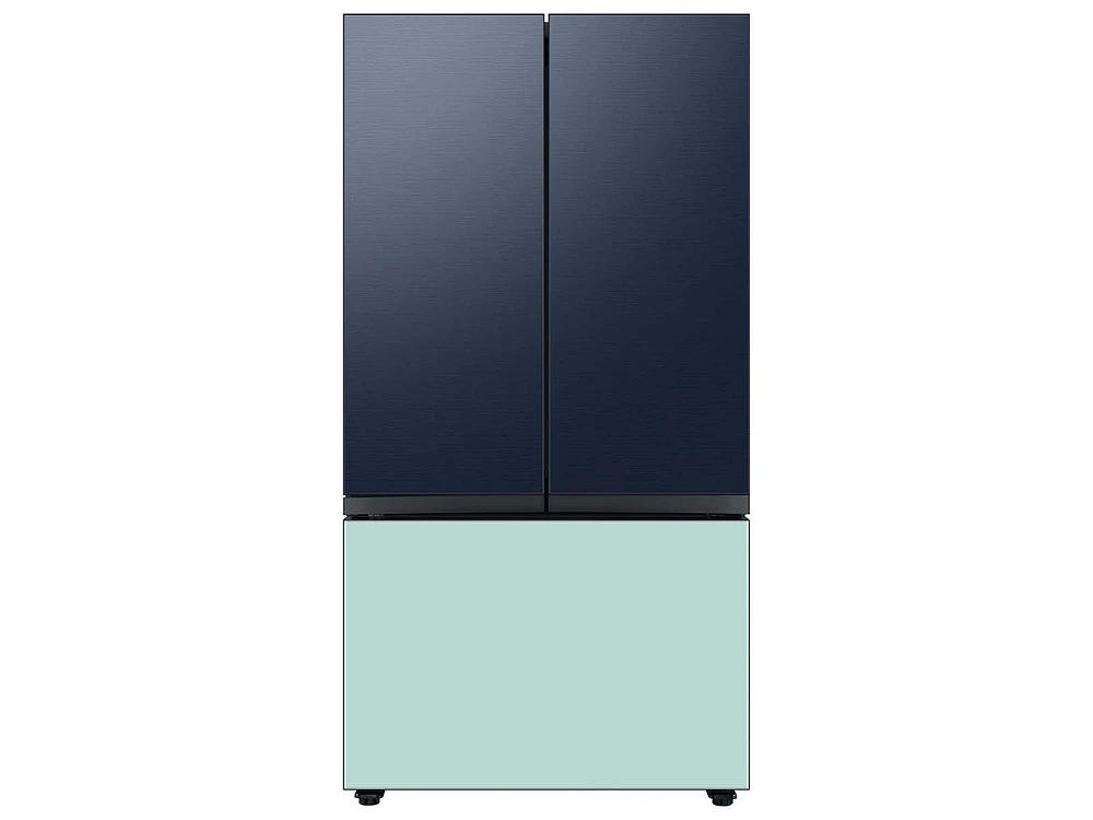 Bespoke-3-Door-French-Door-Refrigerator-Panel-in-Morning-Blue-Glass-Bottom-Panel Home Appliances Accessories - RA-F36DB3CM/AA | Samsung US