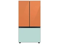 Bespoke-3-Door-French-Door-Refrigerator-Panel-in-Morning-Blue-Glass-Bottom-Panel Home Appliances Accessories - RA-F36DB3CM/AA | Samsung US