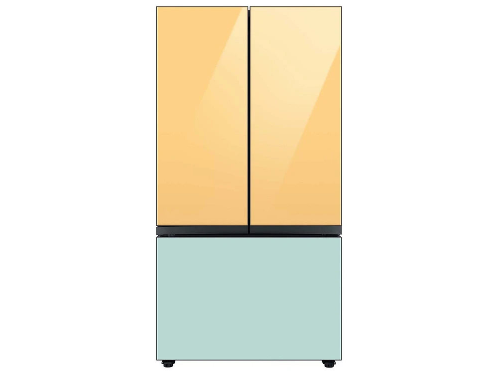 Bespoke-3-Door-French-Door-Refrigerator-Panel-in-Morning-Blue-Glass-Bottom-Panel Home Appliances Accessories - RA-F36DB3CM/AA | Samsung US