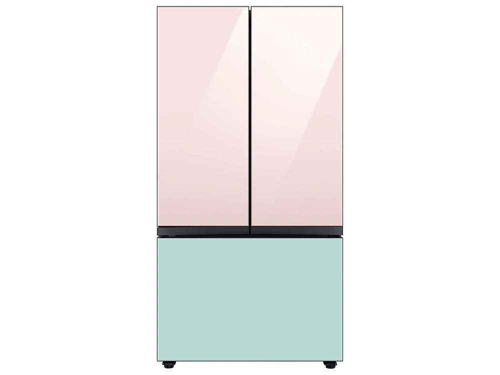 Bespoke-3-Door-French-Door-Refrigerator-Panel-in-Morning-Blue-Glass-Bottom-Panel Home Appliances Accessories - RA-F36DB3CM/AA | Samsung US