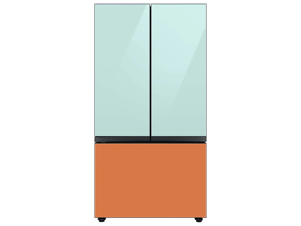 Bespoke-3-Door-French-Door-Refrigerator-Panel-in-Clementine-Glass-Bottom-Panel Home Appliances Accessories - RA-F36DB3CH/AA | Samsung US