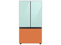 Bespoke-3-Door-French-Door-Refrigerator-Panel-in-Clementine-Glass-Bottom-Panel Home Appliances Accessories - RA-F36DB3CH/AA | Samsung US