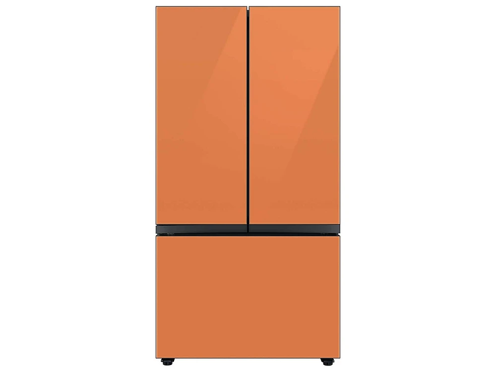 Bespoke-3-Door-French-Door-Refrigerator-Panel-in-Clementine-Glass-Bottom-Panel Home Appliances Accessories - RA-F36DB3CH/AA | Samsung US