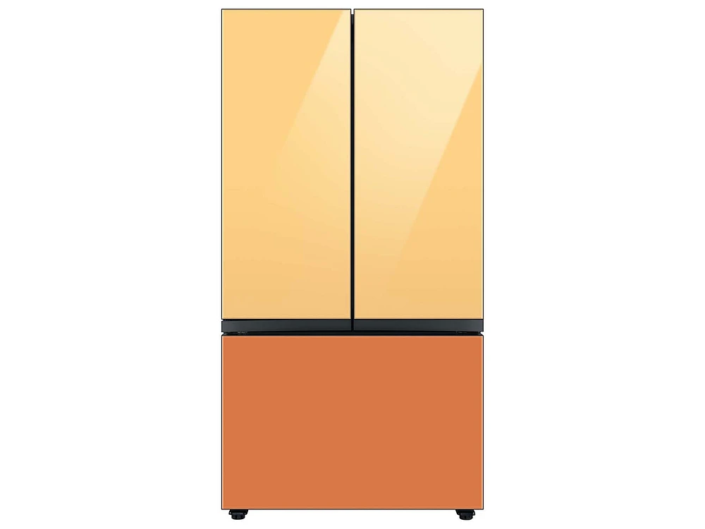 Bespoke -Door French Door Refrigerator Panel in Sunrise Yellow Glass - Top Panel Home Appliances Accessories