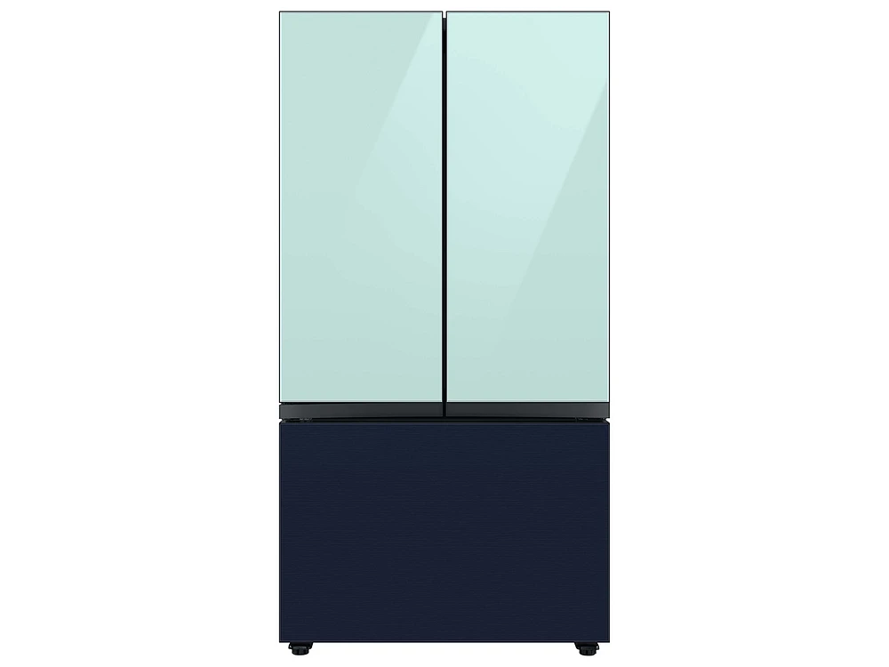 Bespoke -Door French Door Refrigerator Panel in Morning Blue Glass - Top Panel Home Appliances Accessories