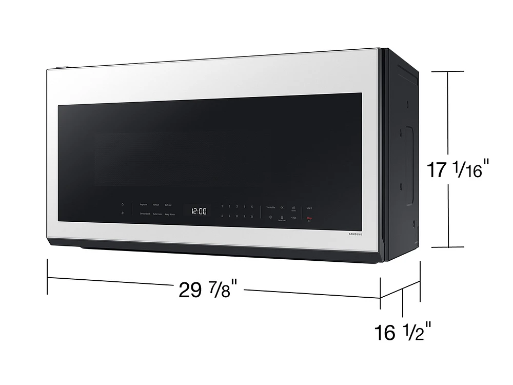 Bespoke Over-the-Range Microwave 2.1 cu. ft. in White Glass with Wi-Fi | Samsung US