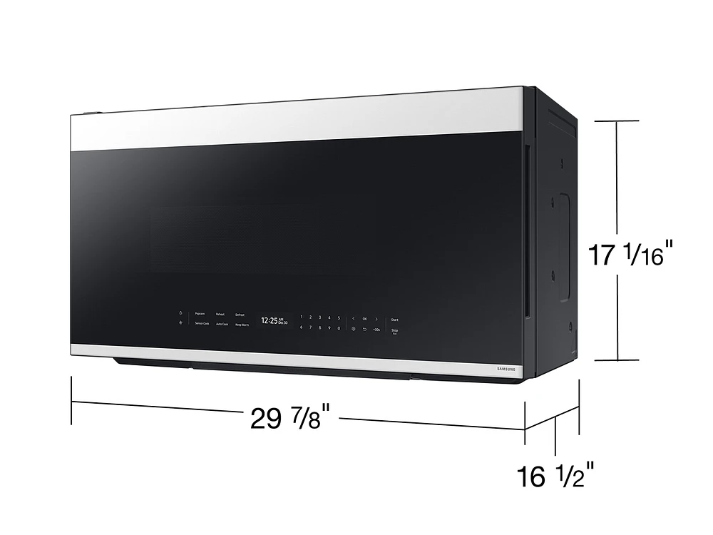 Bespoke Over-the-Range Microwave 2.1 cu. ft. in White Glass with Auto Dimming Glass Touch Controls | Samsung US