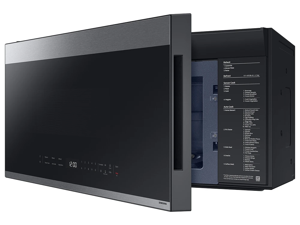 Bespoke Over-the-Range Microwave 2.1 cu. ft. in Stainless Steel with Edge to Edge Glass Display | Samsung Business US