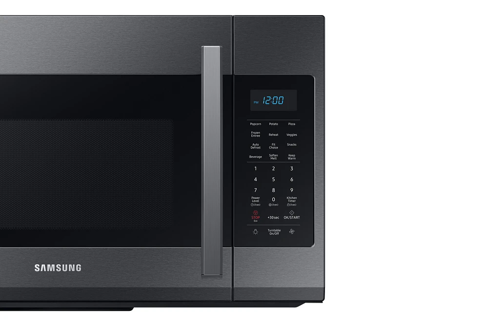 ME19R7041FG/AA | 1.9 cu. ft. Over-the-Range Microwave with Sensor Cooking in Black Stainless Steel | Samsung Business US