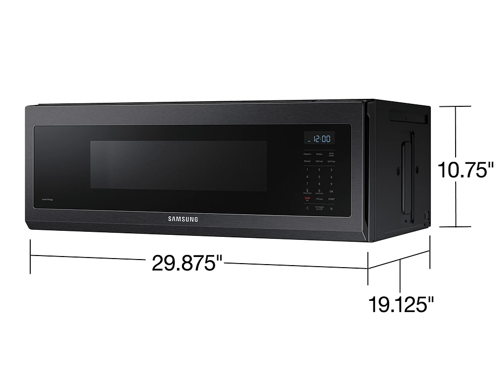 ME11A7510DG/AA | 1.1 cu. ft. Smart SLIM Over-the-Range Microwave with 400 CFM Hood Ventilation, Wi-Fi & Voice Control in Black Stainless Steel | Samsung Business US