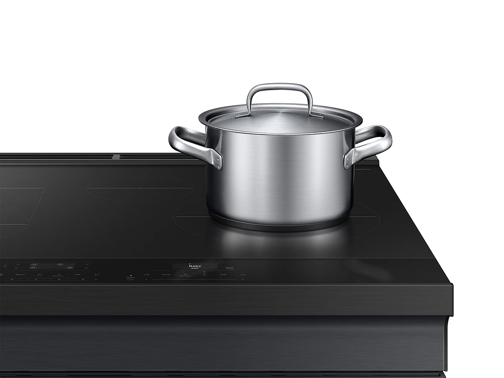 Bespoke Smart Slide-In Induction Range 6.3 cu. ft. in Matte Black Steel with Anti-Scratch Glass Cooktop | Samsung US