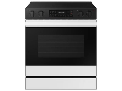 Bespoke Smart Slide-in Electric Range 6.3 cu. ft. in White Glass with Air Fry & Precision Knobs | Samsung US