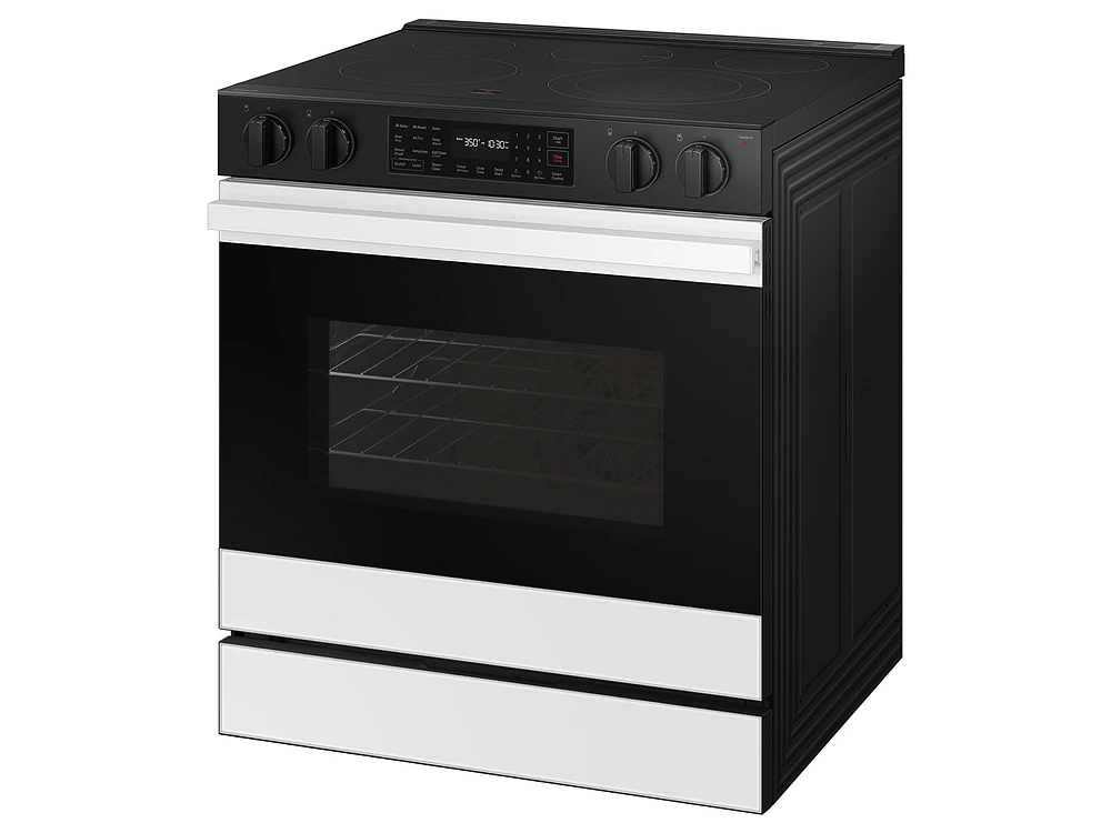 Bespoke Smart Slide-in Electric Range 6.3 cu. ft. in White Glass with Air Fry & Precision Knobs | Samsung US