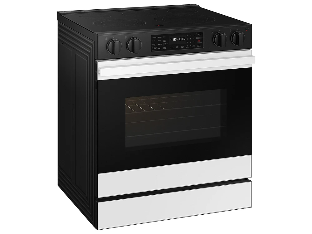 Bespoke Smart Slide-in Electric Range 6.3 cu. ft. in White Glass with Air Fry & Precision Knobs | Samsung US