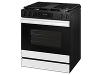 Samsung  Bespoke Smart Slide-In Gas Range 6.0 cu. ft. in White Glass with Air Fry & Precision Knobs | Samsung Business US