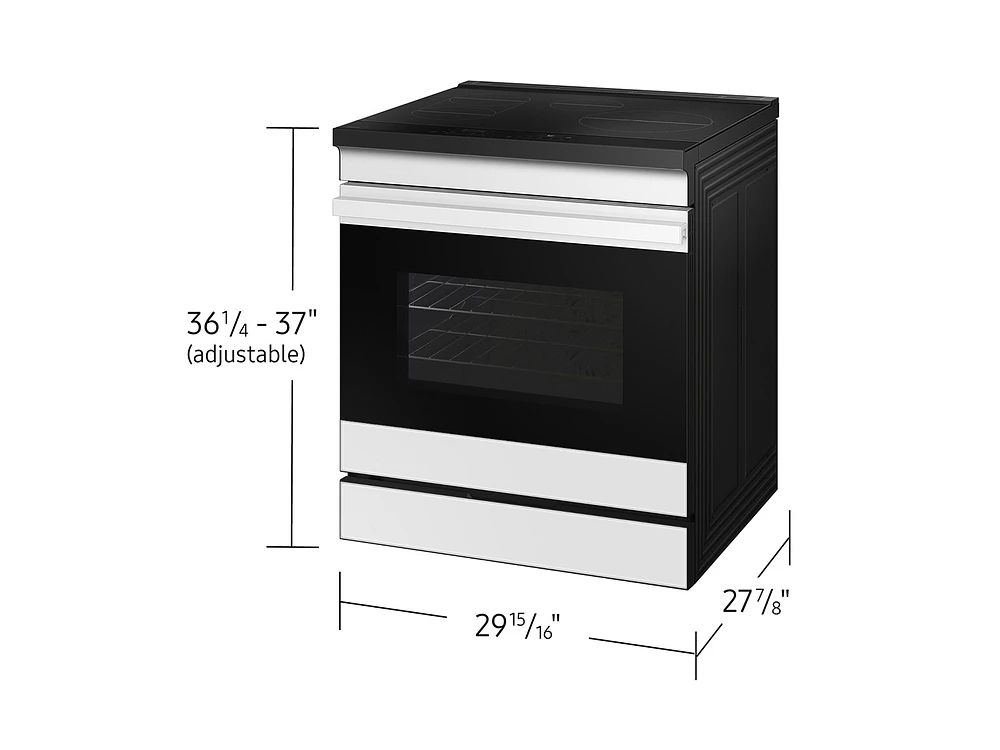 Bespoke Smart Slide-In Induction Range 6.3 cu. ft. in White Glass with Anti-Scratch Glass Cooktop & Air Fry | Samsung Business US