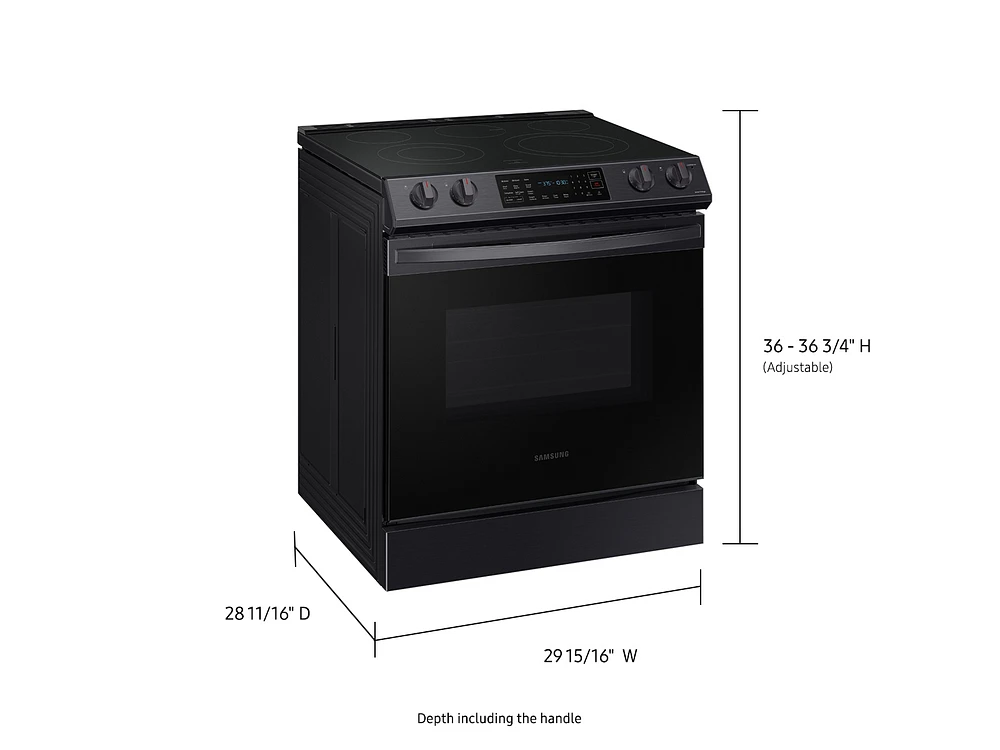 NE63T8311SG/AA | 6.3 cu. ft. Smart Slide-in Electric Range with Convection in Black Stainless Steel | Samsung Business US