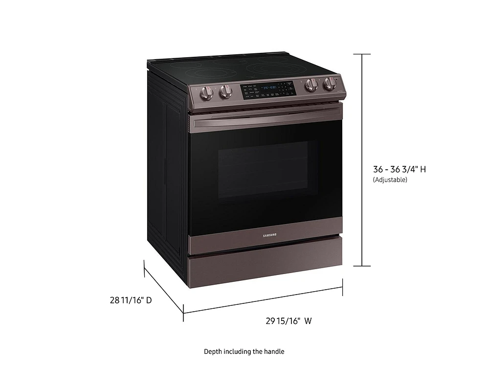 NE63T8511ST/AA | 6.3 cu. ft. Smart Slide-in Electric Range with Air Fry & Wi-Fi in Tuscan Stainless Steel | Samsung Business US