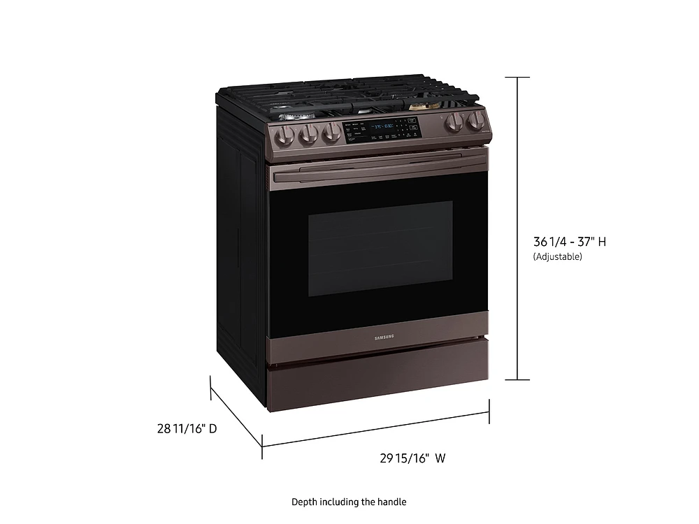 6.0 cu ft. Smart Slide-in Gas Range with Air Fry in Tuscan Stainless Steel Ranges - NX60T8511ST/AA | Samsung US