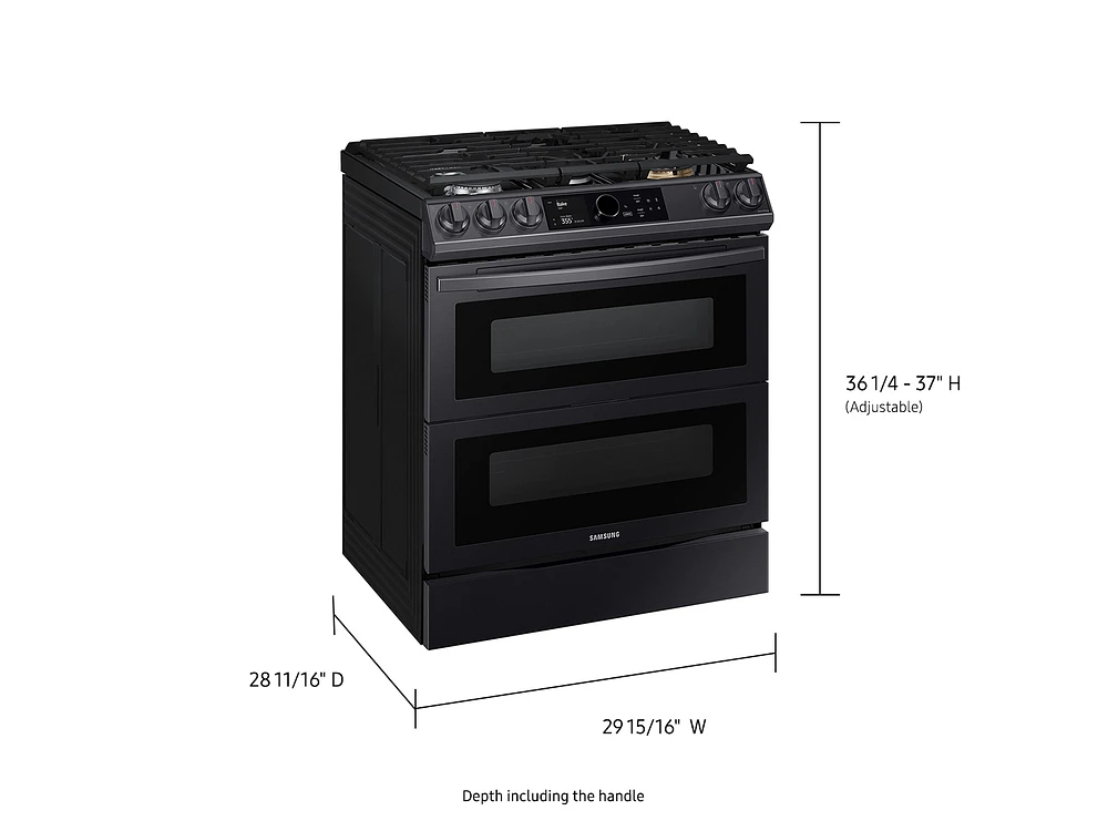 NX60T8751SG/AA | 6.0 cu ft. Smart Slide-in Gas Range with Flex Duo™, Smart Dial & Air Fry in Black Stainless Steel | Samsung Business US