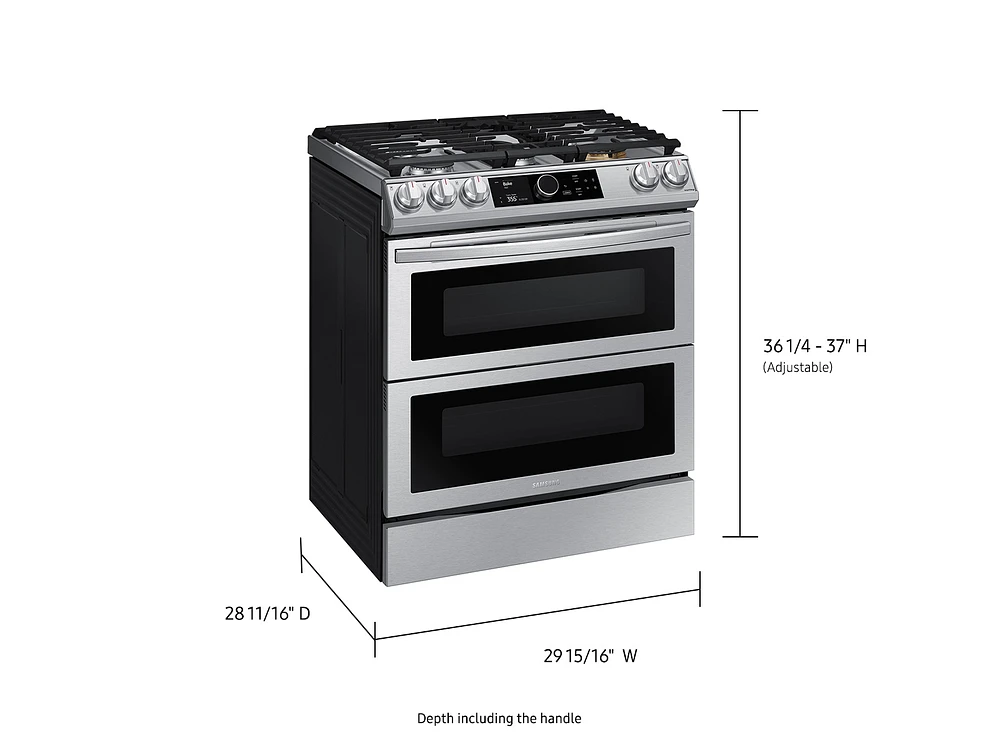 NY63T8751SS/AA | 6.3 cu. ft. Flex Duo™ Front Control Slide-in Dual Fuel Range with Smart Dial, Air Fry, and Wi-Fi in Stainless Steel | Samsung Business US