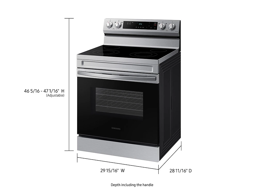 NE63A6111SS/AA | 6.3 cu. ft. Smart Freestanding Electric Range with Steam Clean in Stainless Steel | Samsung Business US