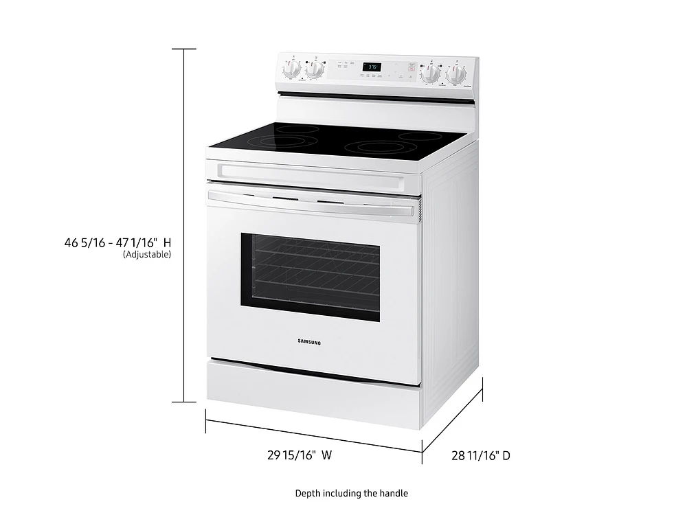 NE63A6111SW/AA | 6.3 cu. ft. Smart Freestanding Electric Range with Steam Clean in White | Samsung Business US