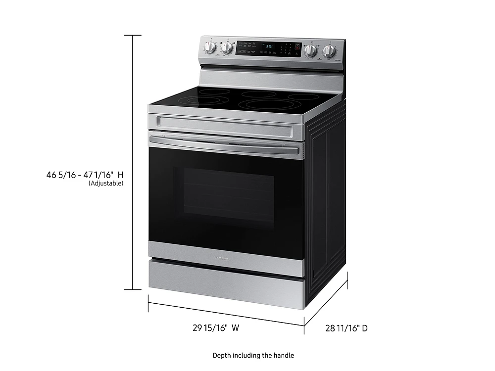 6.3 cu. ft. Smart Freestanding Electric Range with No-Preheat Air Fry & Convection in Stainless Steel Ranges