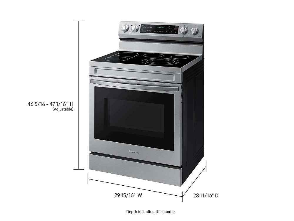 NE63A6711SS/AA | 6.3 cu. ft. Smart Freestanding Electric Range with No-Preheat Air Fry, Convection+ & Griddle in Stainless Steel | Samsung Business US