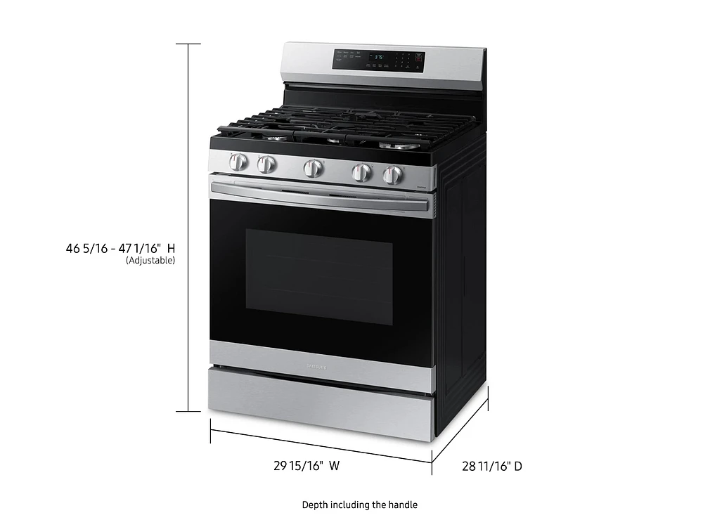 NX60A6511SS/AA | 6.0 cu. ft. Smart Freestanding Gas Range with No-Preheat Air Fry & Convection in Stainless Steel | Samsung Business US