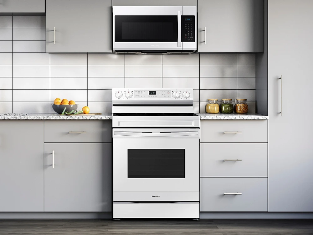 NE63A6511SW/AA | 6.3 cu. ft. Smart Freestanding Electric Range with No-Preheat Air Fry & Convection in White | Samsung Business US